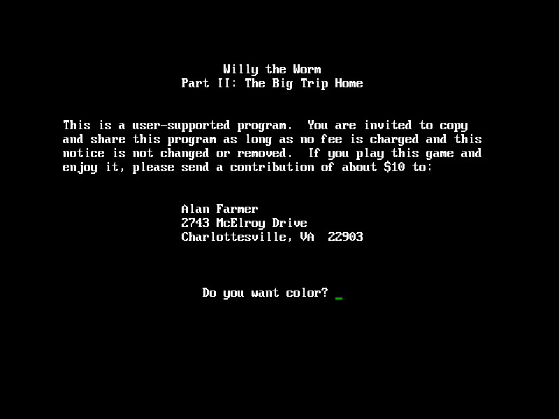 Willy the Worm Part II: The Big Trip Home